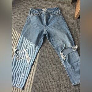 Abercrombie & Fitch Light Blue Distressed Boyfriend Jeans
